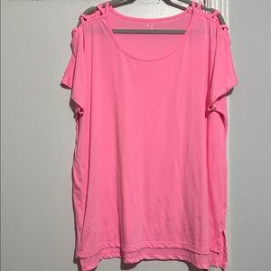 GAP fit Hot Pink Short Sleeve Top with Shoulder Details